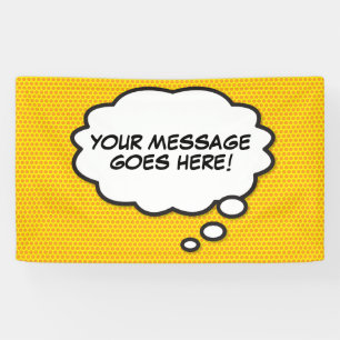 Banderoles Votre message Pensez à la bulle amusant Retro Comi
