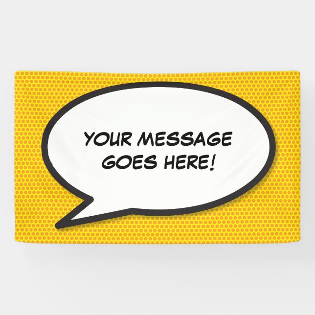 Banderoles Votre message Voix Bubble Amusant Retro Comique Li (Horizontal)