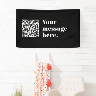 Banderoles Votre propre code QR téléchargé & Texte Rétro Modi