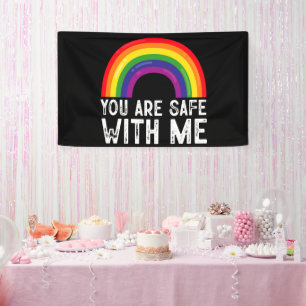 Banderoles Vous êtes en sécurité avec moi LGBTQ Mois de la fi