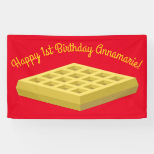 Banderoles Waffle Cute Breakfast Brunch Enfants 1er Anniversa