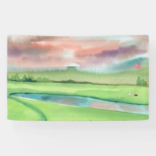 Banderoles Watercolor Golf (Horizontal)