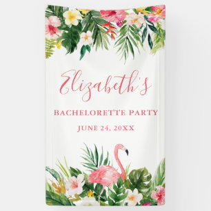 Banderoles Watercolor Tropical Floral Pink Bachelorette Party