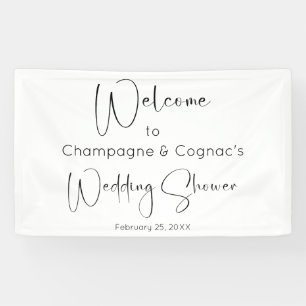 Banderoles Wedding shower de script moderne Bienvenue