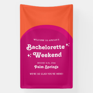 Banderoles Week-end de Bachelorette Rétro Rose & Orange Sunse