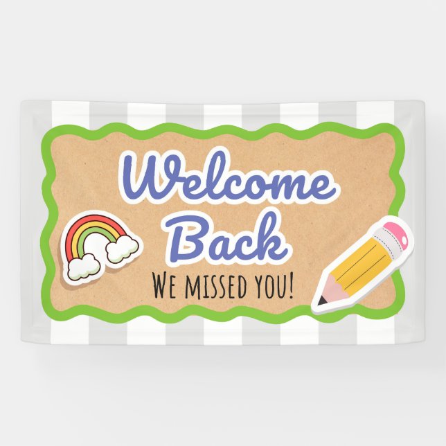 Banderoles Welcome Back to School First Day Classroom Banner  (Horizontal)