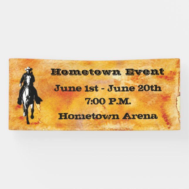 Banderoles Western Rustic Cowboy (Horizontal)