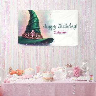 Banderoles Whimsical Crown & Green Witch Casquette Anniversai
