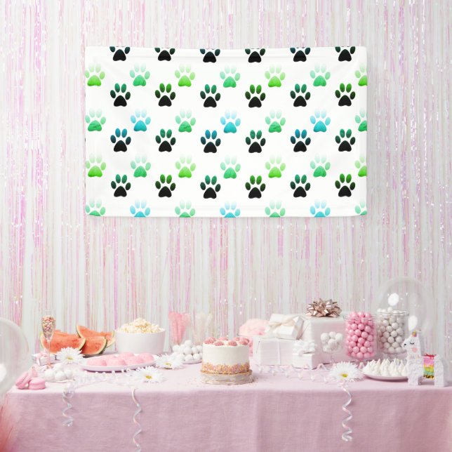 Banderoles "Whispers of the Wild : Bear Empreintes de pattes" (Fête)