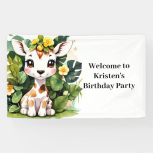 Banderoles Wild Baby Giraffe Safari Anniversaire