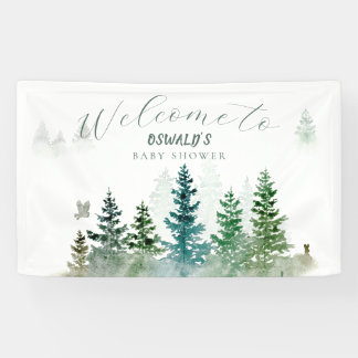 Banderoles Wild One 1st Birthday Watercolor Woodland Animals