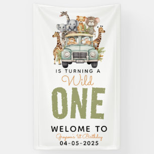 Banderoles Wild One Jungle Adventure 1er anniversaire