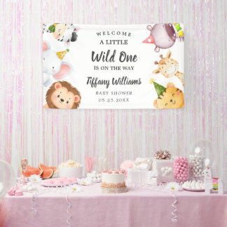 Banderoles Wild One Jungle Safari Baby Shower Party