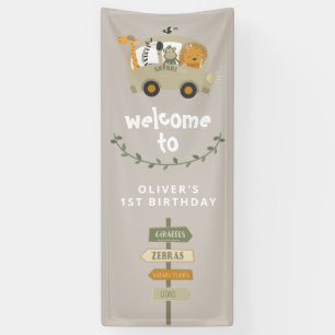 Banderoles Wild One Safari Animaux Première Anniversaire Bann