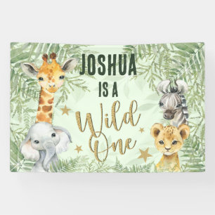 Banderoles Wild One Safari Animaux Welcome Banner