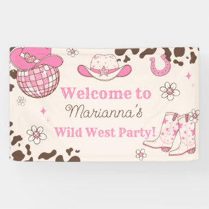 Banderoles Wild west Cowgirl rose fête d'anniversaire Bienven