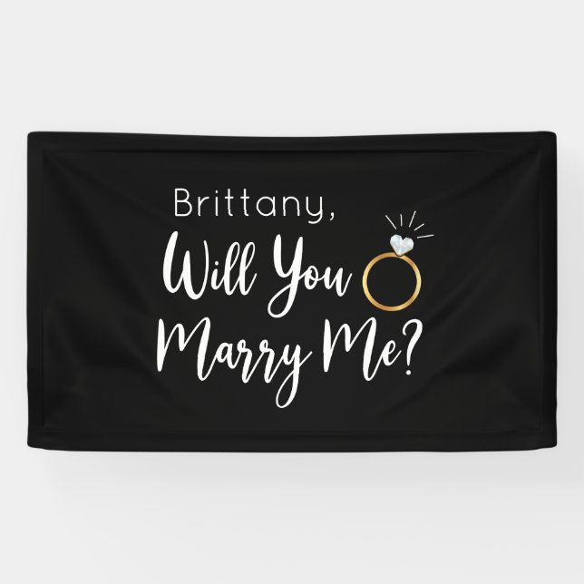 Banderoles Will you Marry Me Proposal Sign banner backdrop (Horizontal)
