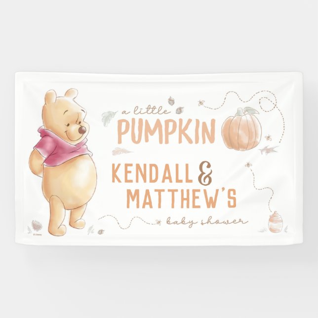 Banderoles  Winnie l'Ooh | Baby shower Citrouille d'automne (Horizontal)