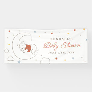 Banderoles Winnie L'Ourson sur le Baby shower de la Lune