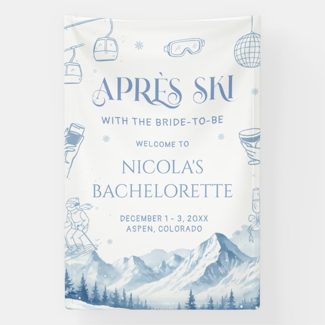 Banderoles Winter Apres Ski Bachelorette Party Welcome (Verticale)