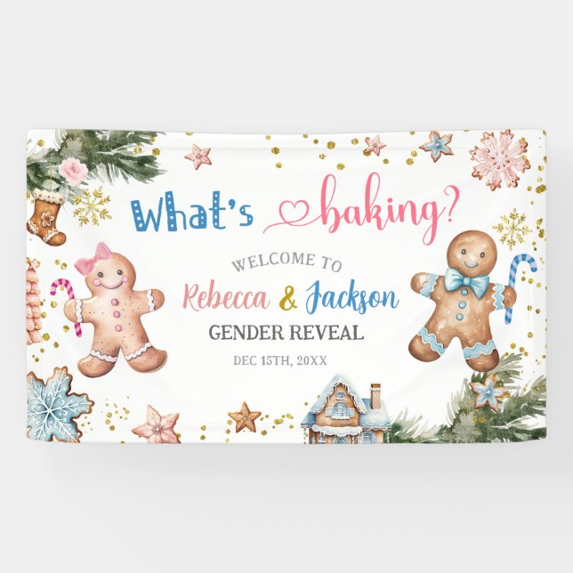 Banderoles Winter Cookie Whats Baking Gender Reveal (Horizontal)