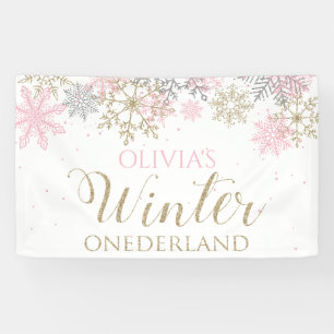 Banderoles Winter Onederland First Birday Banner