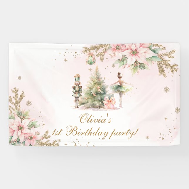Banderoles Winter Onederland Nutcracker Birthday party (Horizontal)