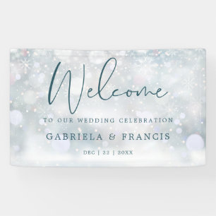 Banderoles Winter Wonderland Mariage de neige Bienvenue