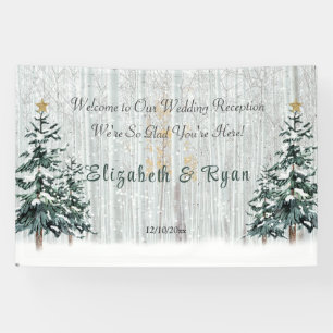 Banderoles Wonderland Mariage Birch Trees Pine Trees
