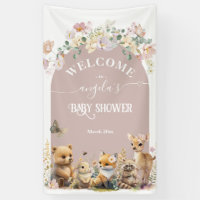 Woodland animal fleur sauvage Girl Baby shower wel