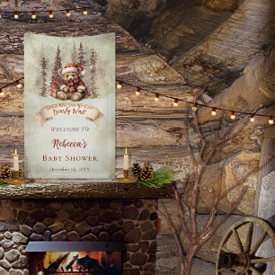 Banderoles Woodland Bear Bearly Wait Holiday Boy Baby shower