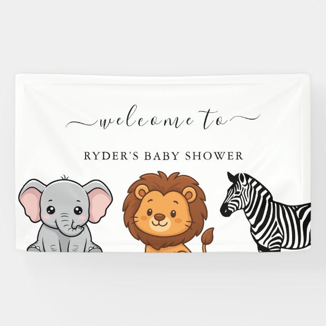 Banderoles Woodland Forest Animals Baby Shower (Horizontal)