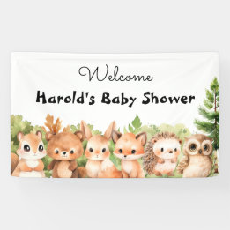 Banderoles Woodland Joy Baby shower Bienvenue