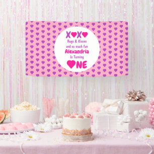 Banderoles XOXO Embrasse et embrasse 1er anniversaire