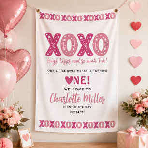 Banderoles XOXO Hugs & Kisses Saint Valentin 1er anniversaire
