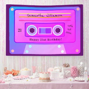 Banderoles Y2k Rose Bleu Violet Cassette 21ème anniversaire