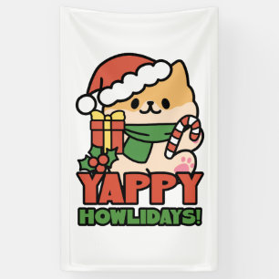 Banderoles Yappy Howlidays - Jote Christmas Dog Cartoon