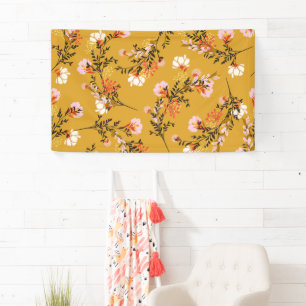 Banderoles Yellow background flowers