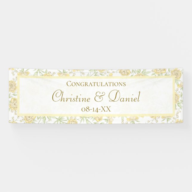 Banderoles Yellow Rose Wedding (Horizontal)