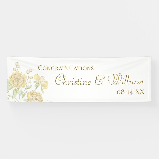 Banderoles Yellow Rose Wedding (Horizontal)