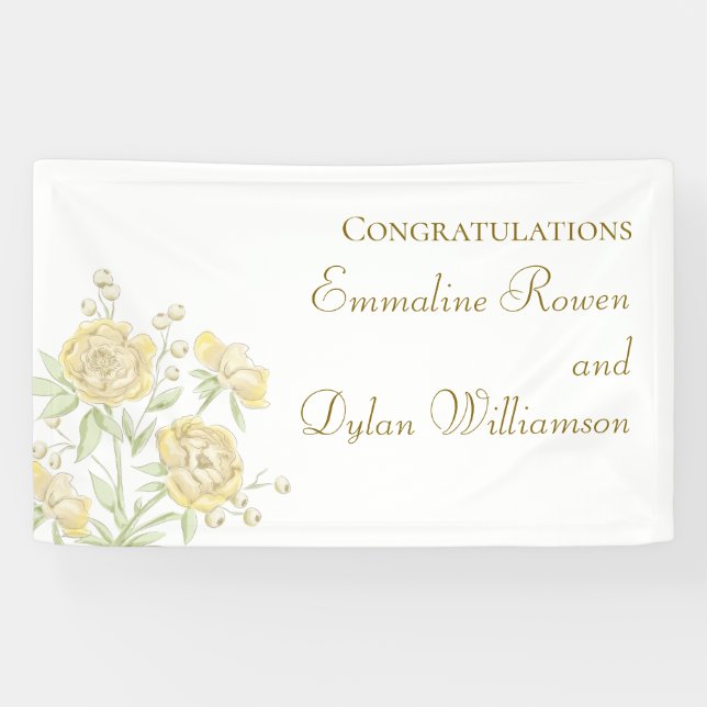 Banderoles Yellow Rose Wedding (Horizontal)