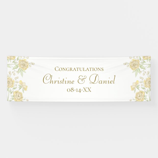 Banderoles Yellow Rose Wedding (Horizontal)