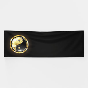 Banderoles Yin Yang or sur noir