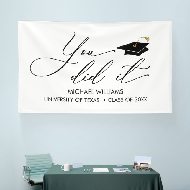 Banderoles You did it GRAD banner backdrop graduation (Salon professionnel)