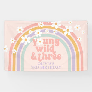 Banderoles Young Wild Three Pastel arc-en-ciel 3e anniversair
