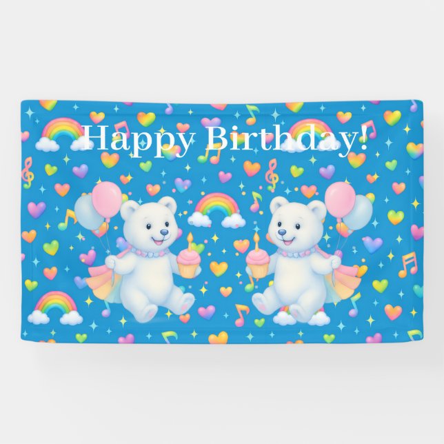 Banderoles Zarah the Dancing Polar Bear — Party Décor  (Horizontal)