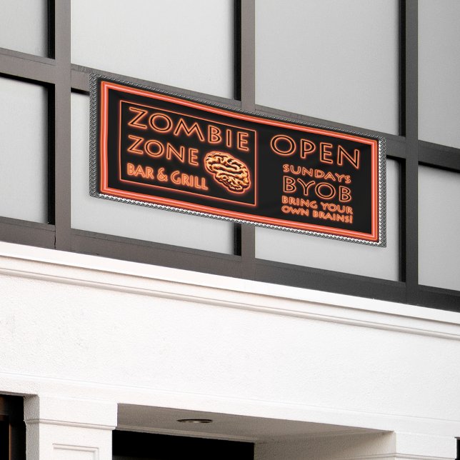 Banderoles Zombie Zone drôle Apportez vos propres cerveaux (Créateur téléchargé)