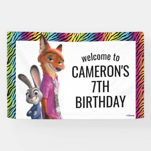 Banderoles Zootopia 2 Birthday Party (Horizontal)