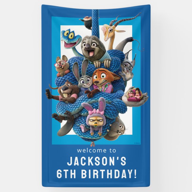 Banderoles Zootopia 2 Character Birthday Party (Vertical)