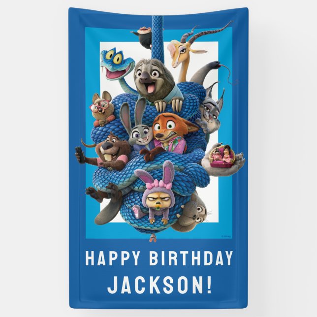 Banderoles Zootopia 2 Character Birthday Party (Vertical)